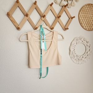 Mistress Rocks Stretch Scoop-Neck Crop Top In Beige NWT Size M